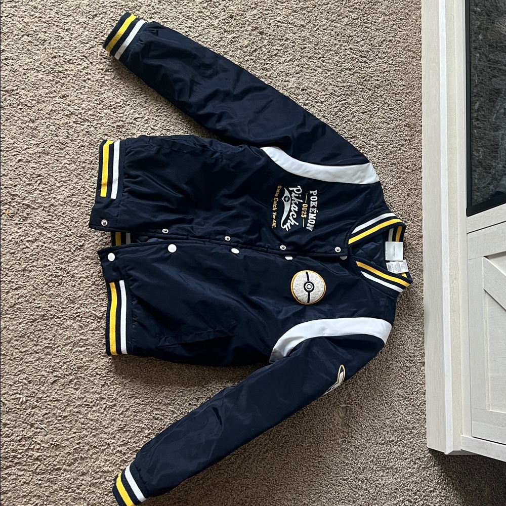 Pokémon Blue and White Jacket with Yellow Accents